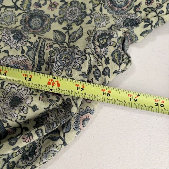 Loft T-Shirt Women's Large Green Floral Vintage Soft Crew Neck Short Sleeve Top - Picture 8 of 9